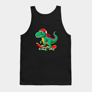 T rex dinosaur on skateboard Tank Top